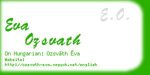 eva ozsvath business card